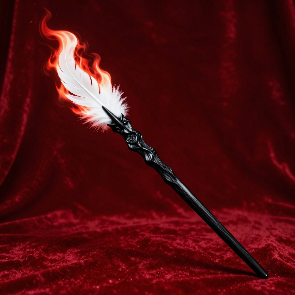 Ebony & Phoenix Feather wand