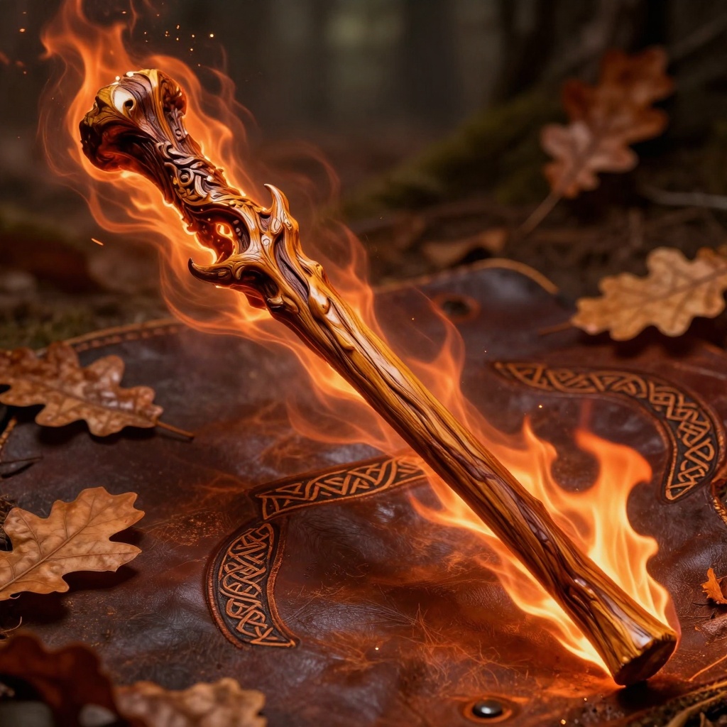 Oak & Dragon Heartstring wand